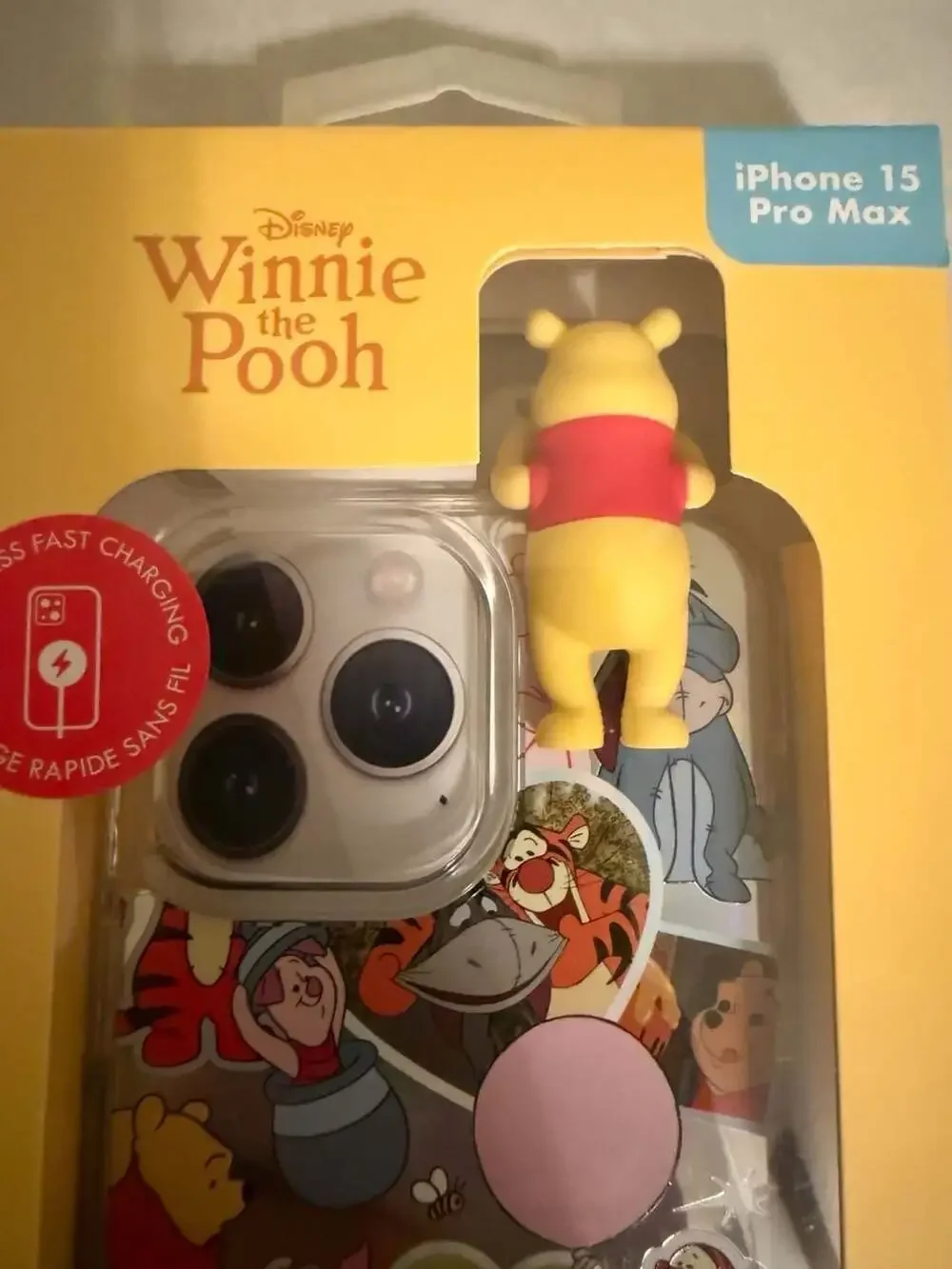 Disney Winnie the Pooh iPhone 15 Pro MaxClear Protective Case with 3D Tech Buddy